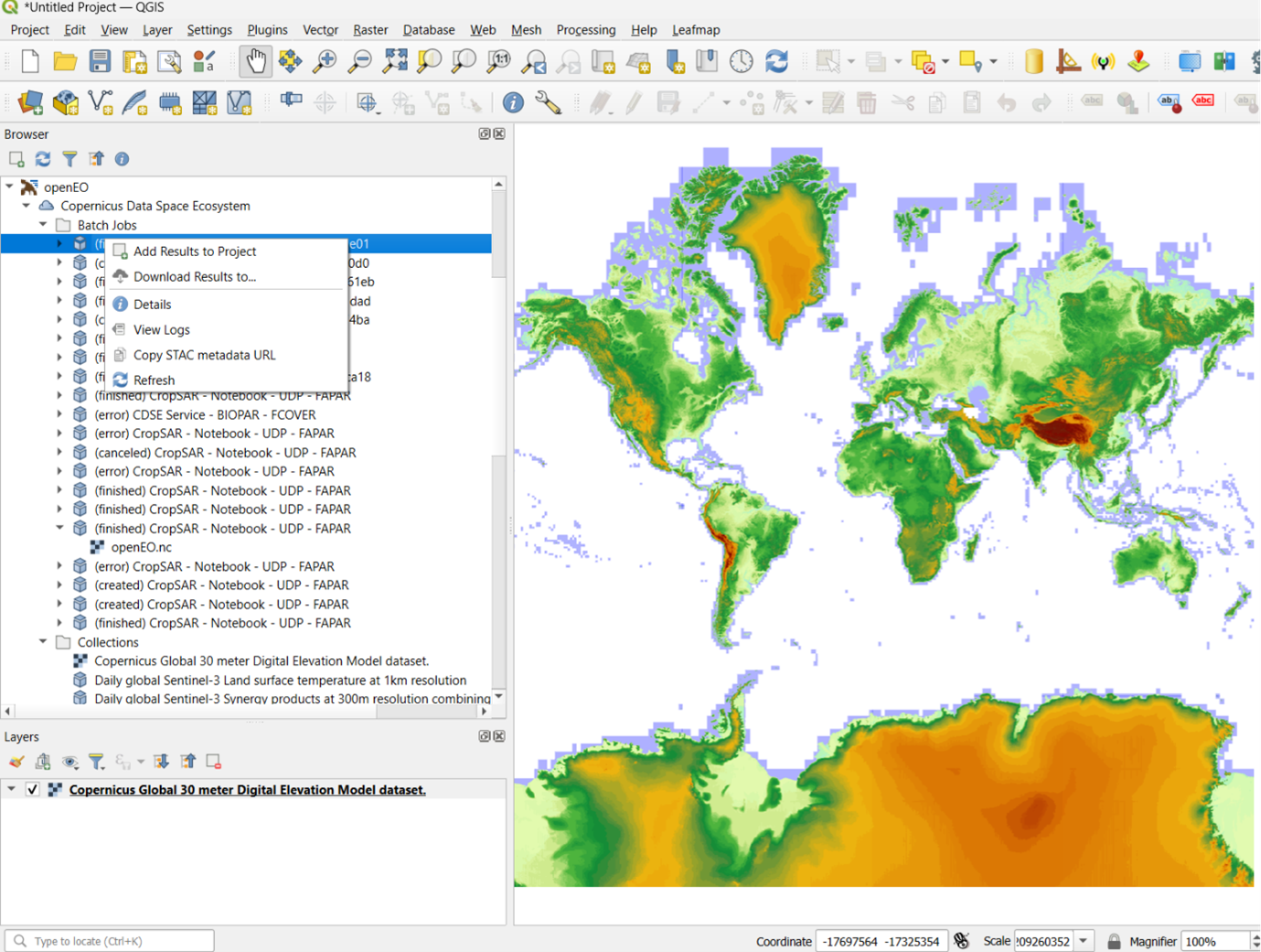 New openEO QGIS plugin